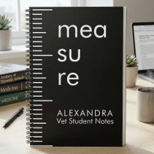 Caderno de Notas Preto e Branco Moderno para Estud