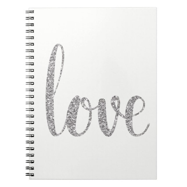 Caderno de prata do amor do brilho (Frente)