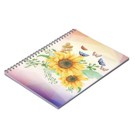 caderno de primavera de girassol