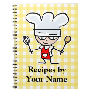 caderno de receitas de nomes personalizados chef