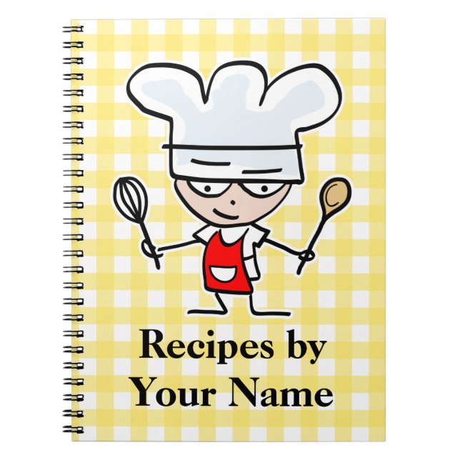caderno de receitas de nomes personalizados | chef (Frente)