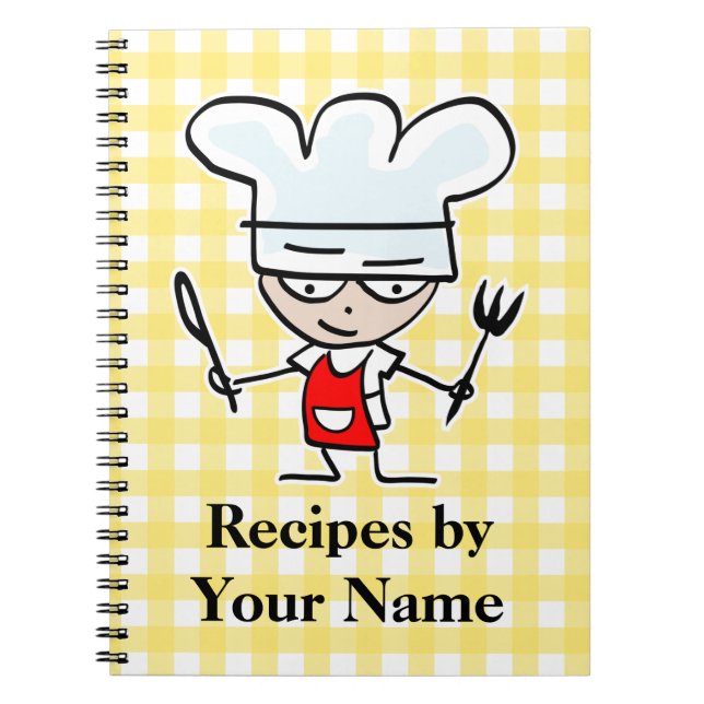 caderno de receitas de nomes personalizados | chef (Frente)