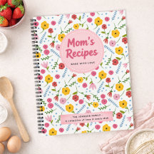Caderno de Receitas Personalizado Floral Receitas 