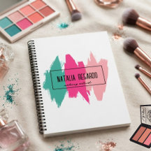 Caderno de Traços de Pincel Coloridos Modernos Par