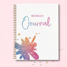 Caderno Diário Brilhante Arco-Íris Fofo