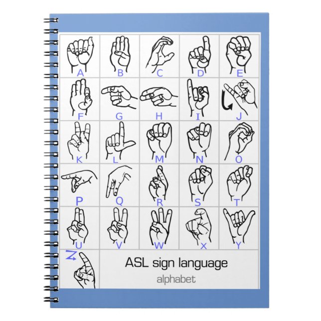 Caderno do ALFABETO do LINGUAGEM GESTUAL (Frente)