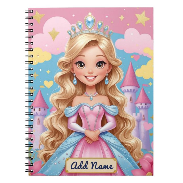 Caderno do Castelo da Princesa – Nome Editável (Frente)