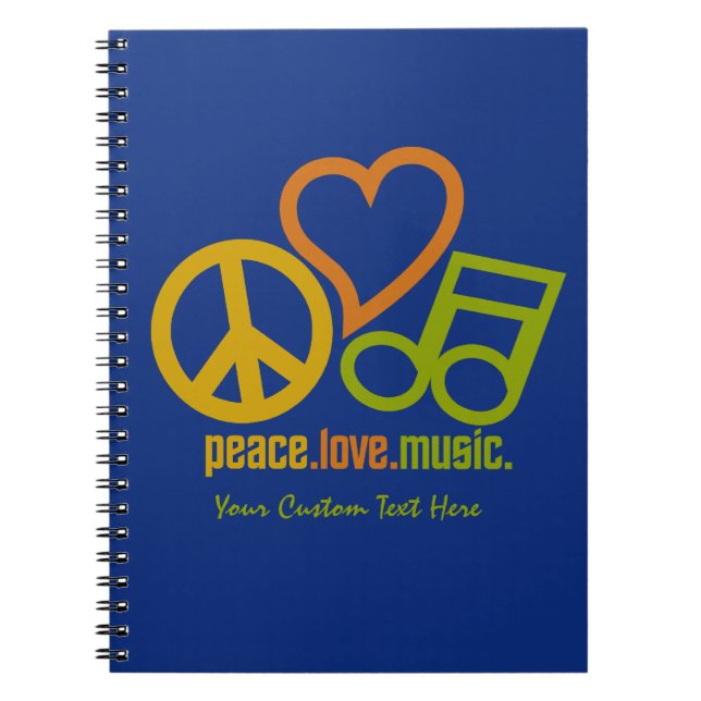 Caderno do costume da música do amor da paz (Frente)
