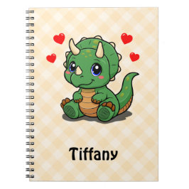 Caderno do Dinossauro Fofo – Adicionar Nome