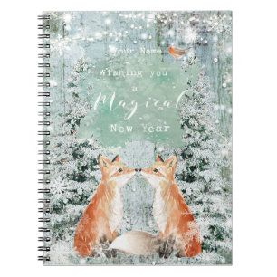 caderno do feriado do ano novo da raposa do pisco