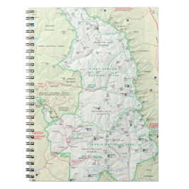 Caderno do mapa da sequóia/reis Garganta