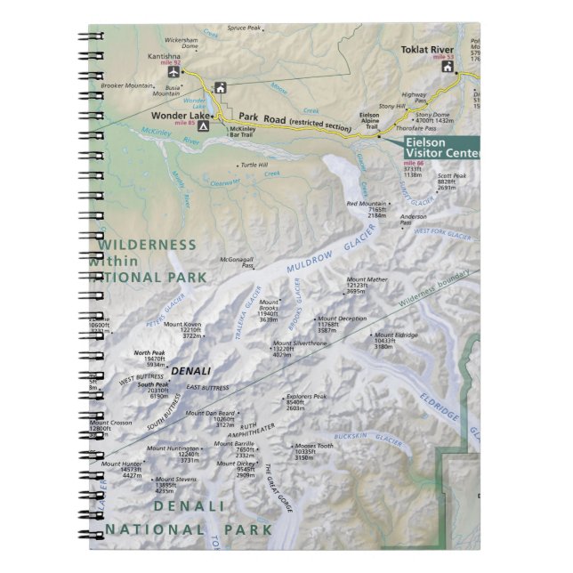 Caderno do mapa de Denali (Alaska) (Frente)