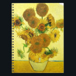 Caderno dos girassóis de Van Gogh<br><div class="desc">Caderno dos girassóis de Van Gogh. Pintura a óleo em canvas desde 1888. O vaso com quinze girassóis é um dos trabalhos duma vida os mais amados de Vincent van Gogh ainda. O uso brilhante dos amarelos evoca quietamente o fim do verão. Um grande presente para fãs dos girassóis, do...</div>