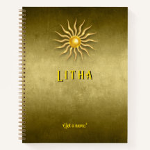 Caderno Dourado Litha Verão 8.5 x 11 Personalizáve