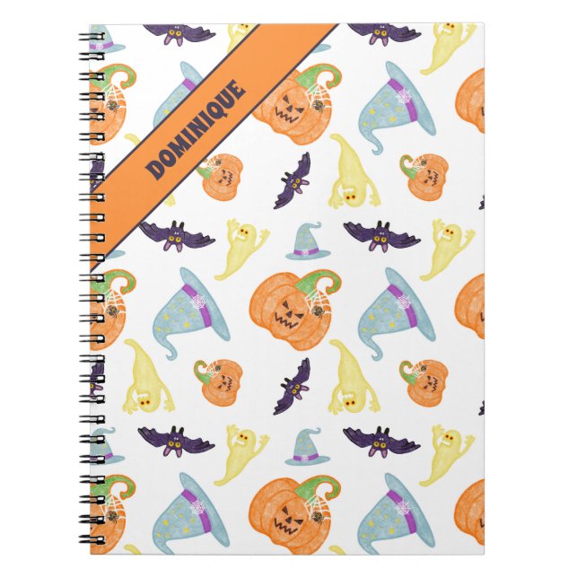 Caderno em Espiral Assustador de Halloween (Frente)