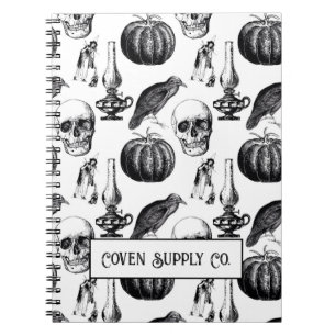 Caderno em espiral de Halloween – Gótico Vintage