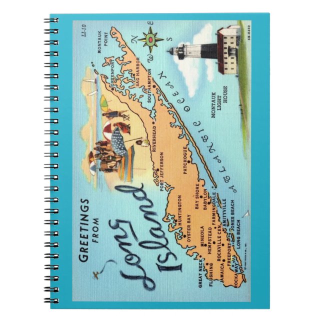 Caderno em espiral de Long Island NY (Frente)