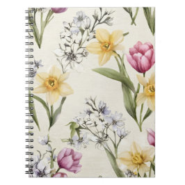 Caderno em Espiral Floral | Flor Botânica Vintage