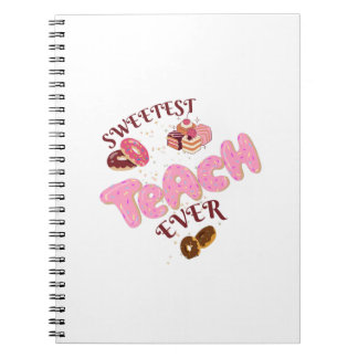 Caderno em espiral fofo de donuts para professores