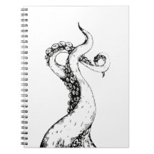 caderno encadernado em espiral com tentáculos de p