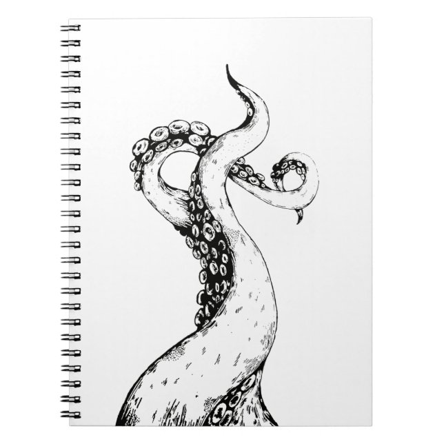 caderno encadernado em espiral com tentáculos de p (Frente)