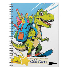 Caderno Escolar do Dinossauro Editável