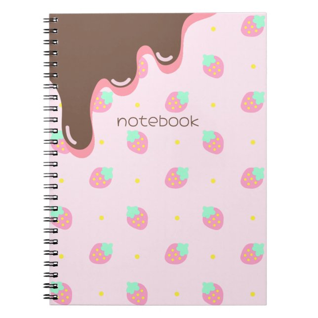 CADERNO ESPIRAL いちごチョコ柄のかわいい♡ (Frente)