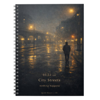 Caderno Espiral 03:12 AM City Streets Moody Aesthetic Poster