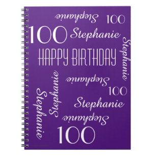 Caderno Espiral 100º Livro de Convidados de Festas de aniversári