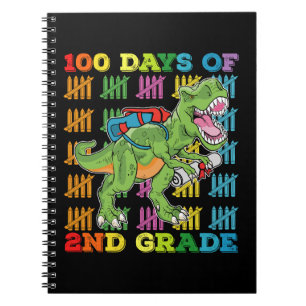 Caderno Espiral 100 Dias Da Escola De Dinossauros T Rex Da 2ª Séri