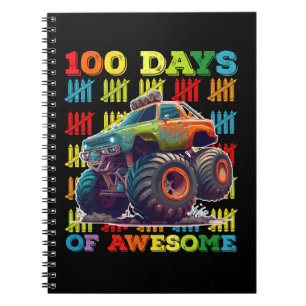 Caderno Espiral 100 Dias De Caminhão Monstro Incrível 100º Dia Esc