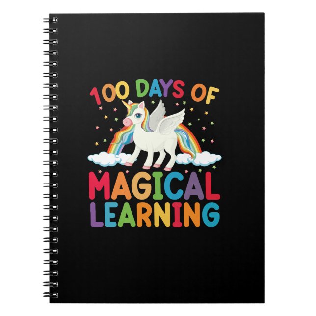 Caderno Espiral 100 Dias de Escola de Aprendizado Mágico Meninas U (Frente)