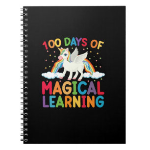 Caderno Espiral 100 Dias De Escola De Aprendizado Mágico Unicórnio
