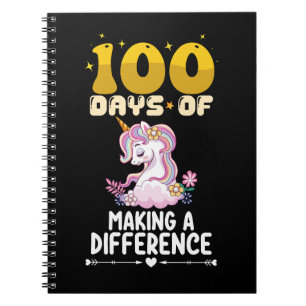 Caderno Espiral 100 Dias De Escola Unicórnio Fazendo A Diferença