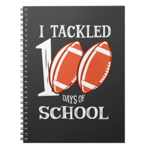 Caderno Espiral 100 dias de futebol americano escolar 100 dias
