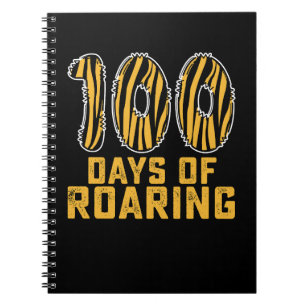 Caderno Espiral 100 Dias De Tigre Rugindo Engraçado 100º Dia Escol