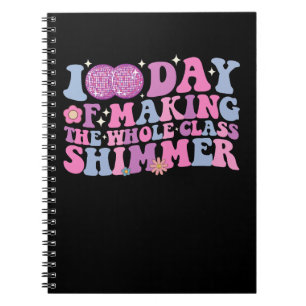 Caderno Espiral 100 Dias Fazendo a Turma Inteira Brilhar Disco