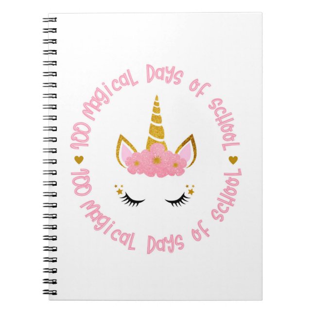 Caderno Espiral 100 dias mágicos da escola (Frente)