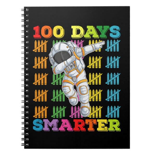 Caderno Espiral 100 Dias Mais Inteligente Astronauta 100º Dia da E (Frente)