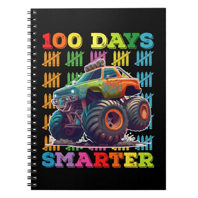Caderno Espiral 100 Dias Mais Inteligente Monster Truck 100.º Dia  (Frente)
