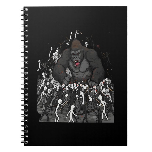 Caderno Espiral 100 Homens vs 1 Gorila, Presente para Ele, Debate  (Frente)