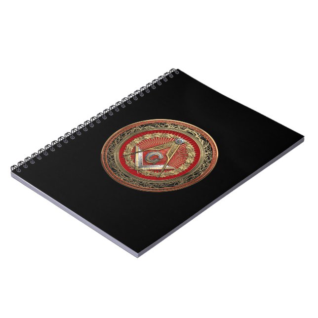 Caderno Espiral [100] Mestre Mason - Praça Dourada e Bússolas (Left Side)