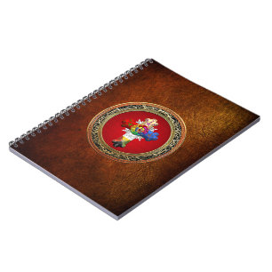 Caderno Espiral [100] Rosy Cross (Rosa Croix) em Red & Dourado