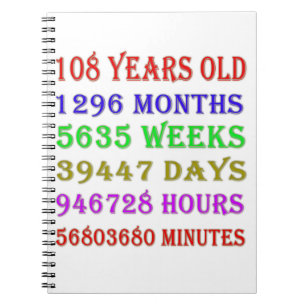 Caderno Espiral 108.º Aniversário — Marcos