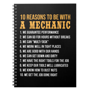 Caderno Espiral 10 Motivos para se dispor de um mecânico engraçado