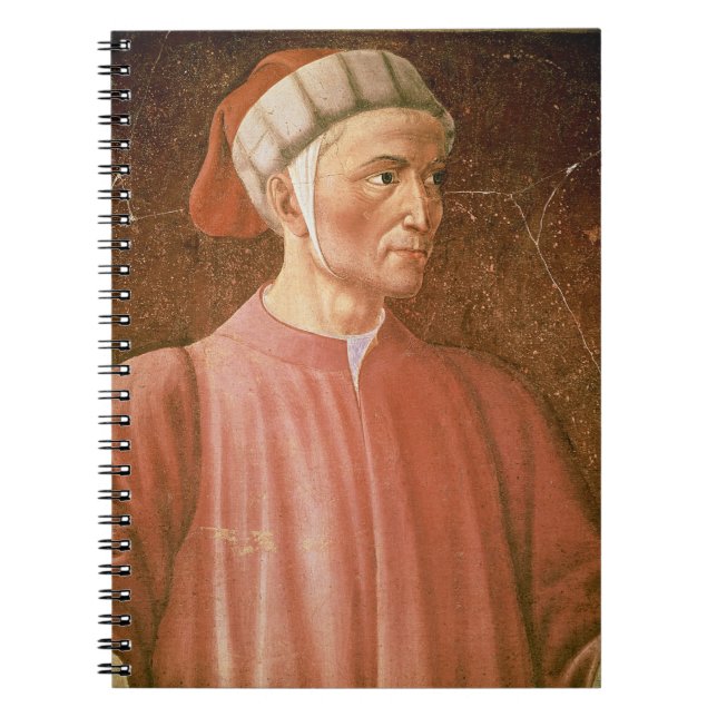 Caderno Espiral 1265-1321) detalhes de seu busto, franco de Dante (Frente)