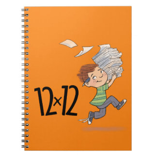 Caderno Espiral 12 x 12 Kid Laranja de Papel Espiral para Notebook
