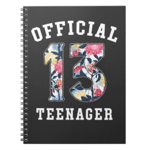 Caderno Espiral 13 Birthday. Adolescente Oficial da Flor