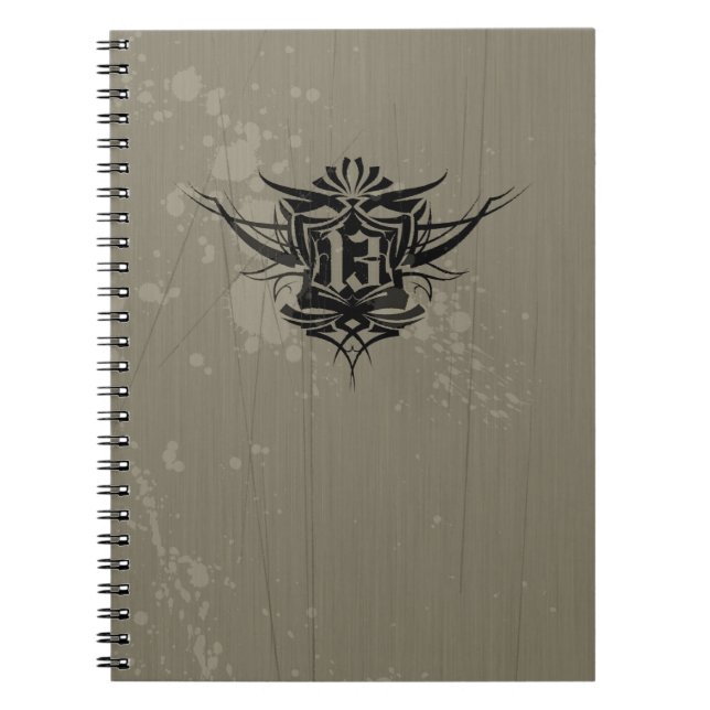 Caderno Espiral "13" tatuagem gótico (Frente)