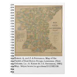 Caderno Espiral 1895 Mapa da Paróquia de East Baton Rouge, La